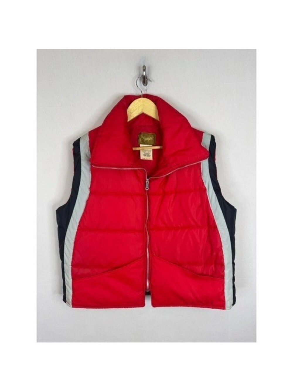 Vintage Olympic Red Puffer Vest XL Full Zip Retro Ski Canada